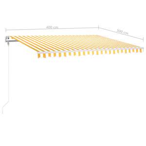 Avtomatska tenda LED + senzor 400x300 cm rumeno/bela - slika 10