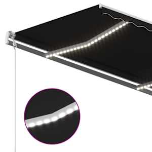 Automatická markýza LED a senzor větru 400 x 300 cm antracitová - obrázek 5