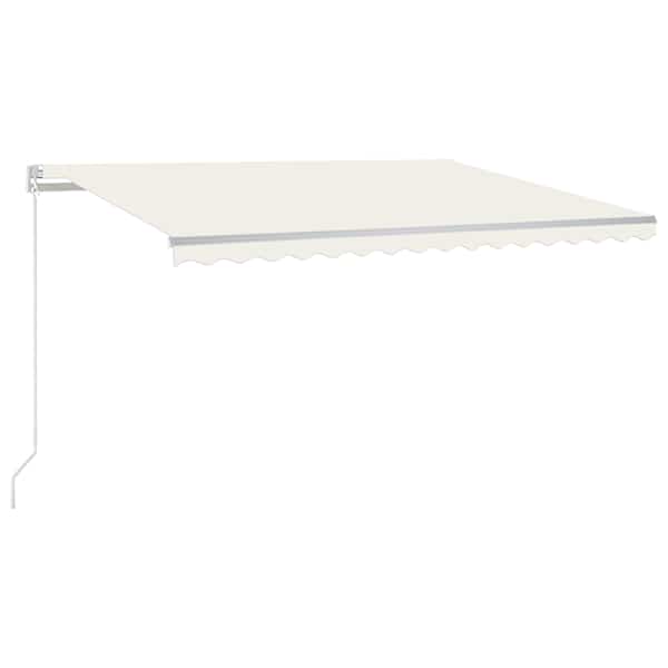 vidaXL k&auml;sitsi sisset&otilde;mmatav varikatus, 450x300 cm kreemjas