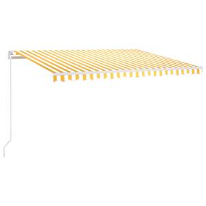 vidaXL k&auml;sitsi sisset&otilde;mmatav varikatus 450x300 cm kollane, valge