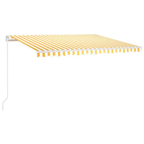 vidaXL k&auml;sitsi sisset&otilde;mmatav varikatus 450x300 cm kollane, valge