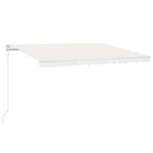 vidaXL k&auml;sitsi sisset&otilde;mmatav varikatus, LED, 450x300 cm, kreemjas