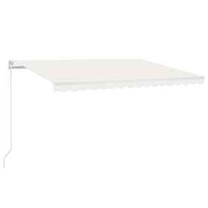 Ručně zatahovací markýza s LED světlem 450 x 300 cm krémová - obrázek 2