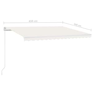 Ručně zatahovací markýza s LED světlem 450 x 300 cm krémová - obrázek 7