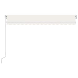 vidaXL Manual Retractable Awning with LED 450x300 cm Cream