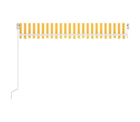 vidaXL Toldo retráctil manual con LED amarillo y blanco 450x300 cm