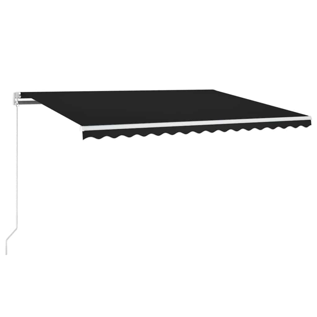 vidaXL Ručně zatahovací markýza s LED světlem 450 x 300 cm antracitová