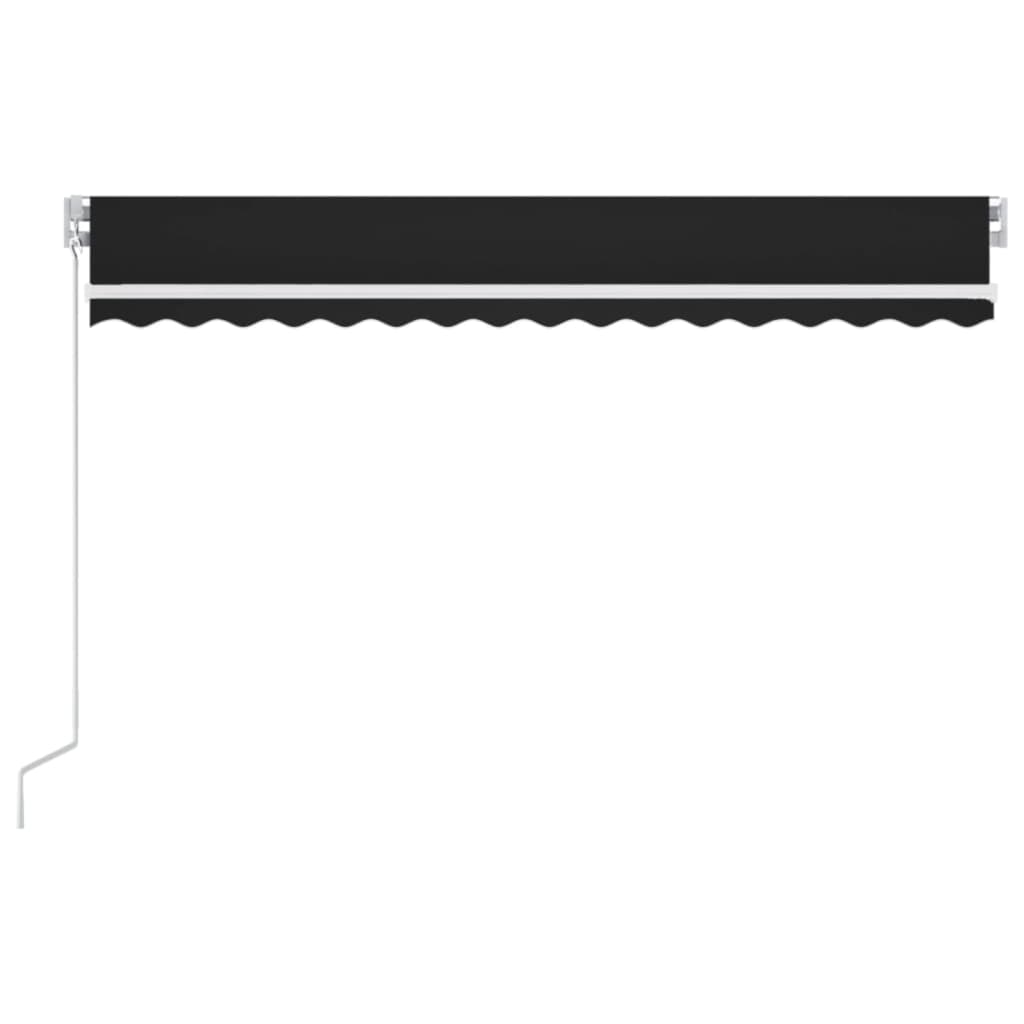 vidaXL Copertină retractabilă manual cu LED, antracit, 450x300 cm
