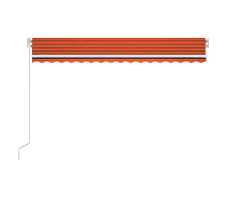 vidaXL Manuell uttrekkbar markise med LED 450x300 cm oransje og brun