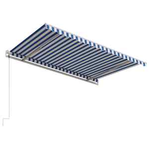 Automatická zatahovací markýza 450 x 300 cm modrobílá - obrázek 5