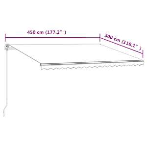 Avtomatsko zložljiva tenda 450x300 cm krem - slika 9