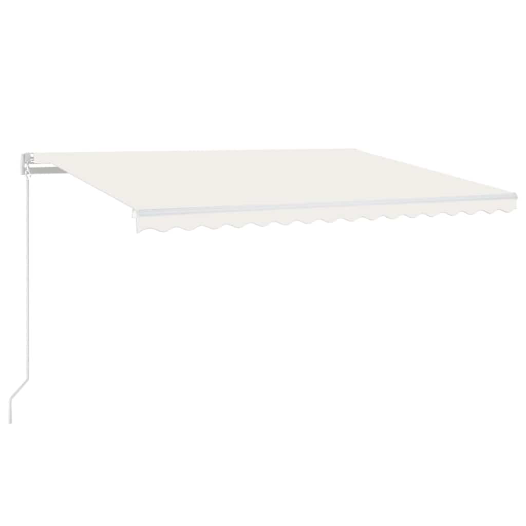 vidaXL Automatická markýza LED a senzor větru 450 x 300 cm krémová