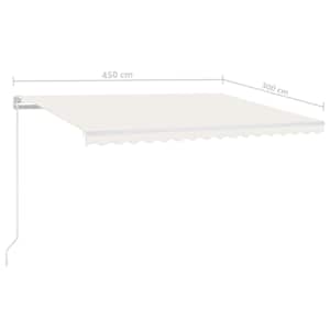 Automatická markýza LED a senzor větru 450 x 300 cm krémová - obrázek 10