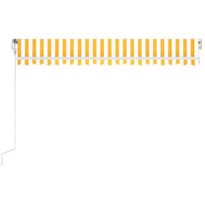 Automatická markýza LED a senzor větru 450 x 300 cm žlutá/bílá - obrázek 3