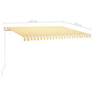 Automatická markýza LED a senzor větru 450 x 300 cm žlutá/bílá - obrázek 10