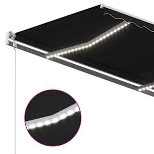 Automatická markýza LED a senzor větru 450 x 300 cm antracitová - obrázek 4