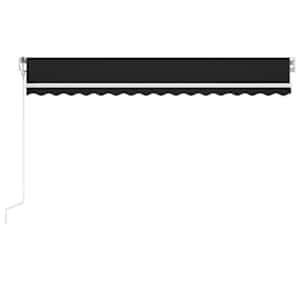 vidaXL Automatisk markise med vindsensor og LED 450x300 cm antrasitt