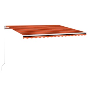 Avtomatska tenda LED + senzor 450x300 cm oranžno/rjava - slika 2