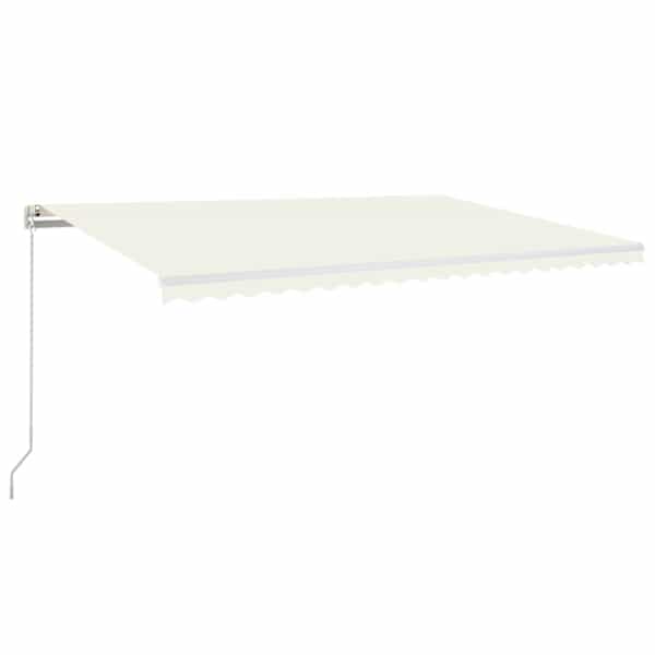 vidaXL k&auml;sitsi sisset&otilde;mmatav varikatus LEDiga, 500 x 300 cm kreemjas