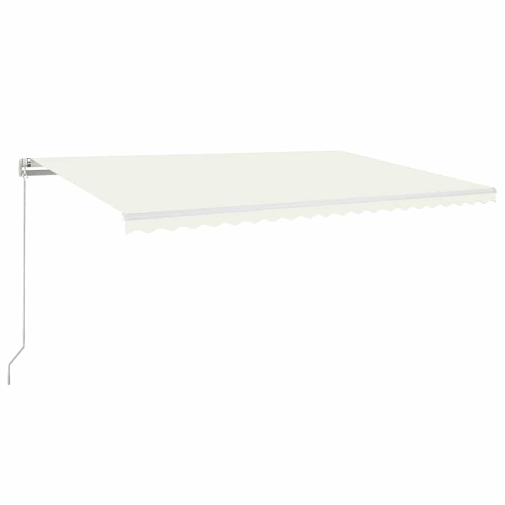 vidaXL Ručně zatahovací markýza s LED světlem 500 x 300 cm krémová