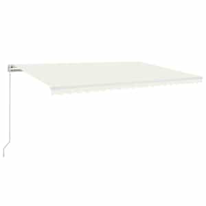 Ručně zatahovací markýza s LED světlem 500 x 300 cm krémová - obrázek 2