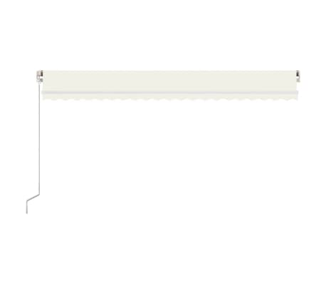 vidaXL Toldo retrátil manual com LED 500x300 cm cor creme