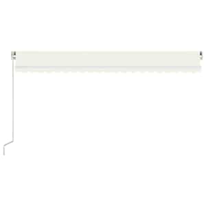 Ručně zatahovací markýza s LED světlem 500 x 300 cm krémová - obrázek 3