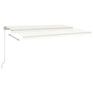 Ručně zatahovací markýza s LED světlem 500 x 300 cm krémová - obrázek 4