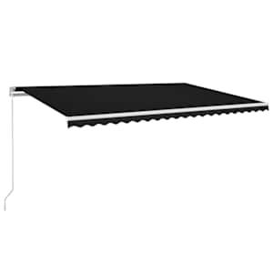 Ručně zatahovací markýza s LED světlem 500 x 300 cm antracitová - obrázek 2