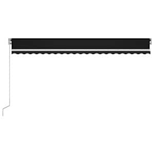 Ručně zatahovací markýza s LED světlem 500 x 300 cm antracitová - obrázek 3