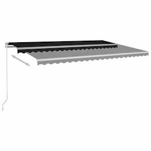 Ručně zatahovací markýza s LED světlem 500 x 300 cm antracitová - obrázek 6