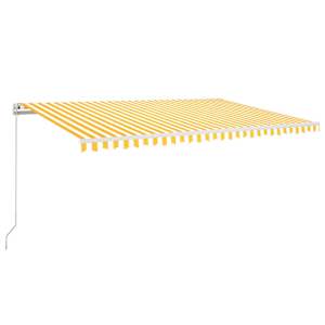 Automatická zatahovací markýza 500 x 300 cm žlutobílá - obrázek 2