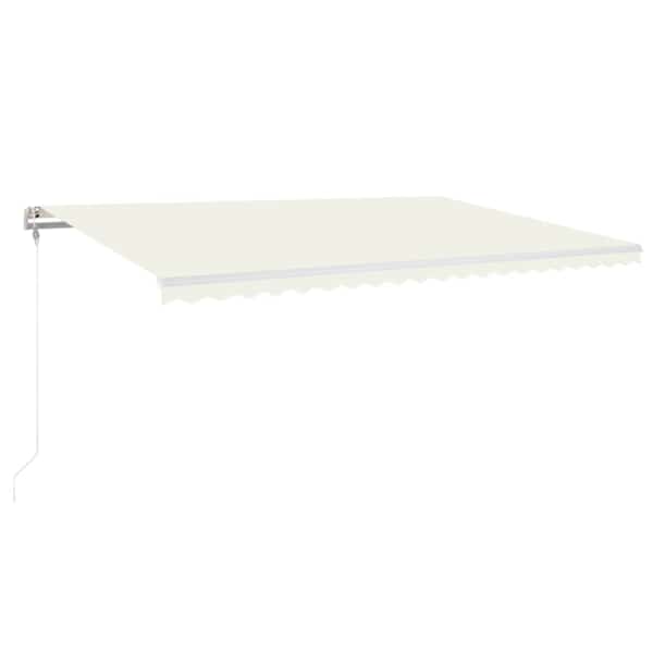 vidaXL automaatne varikatus LEDi ja tuuleanduriga, 500x300 cm, kreem