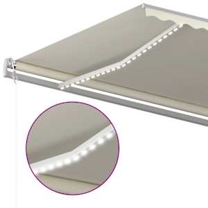 Automatická markýza LED a senzor větru 500 x 300 cm krémová - obrázek 5