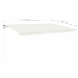 Automatická markýza LED a senzor větru 500 x 300 cm krémová - obrázek 10