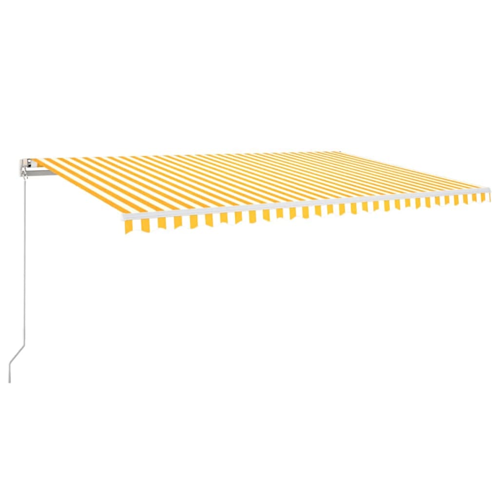 vidaXL Automatická markýza LED a senzor větru 500 x 300 cm žlutá/bílá