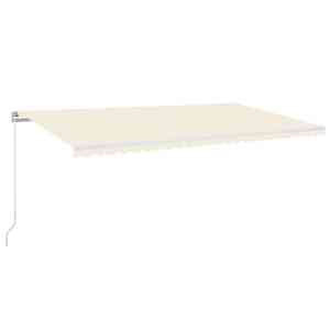 vidaXL k&auml;sitsi sisset&otilde;mmatav varikatus LED-iga, 600 x 300 cm, kreemjas