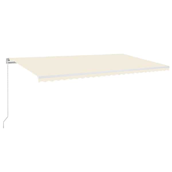 vidaXL k&auml;sitsi sisset&otilde;mmatav varikatus LED-iga, 600 x 300 cm, kreemjas