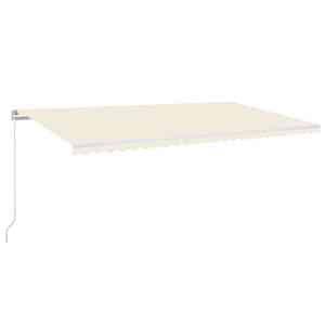 Ručně zatahovací markýza s LED světlem 600 x 300 cm krémová - obrázek 2