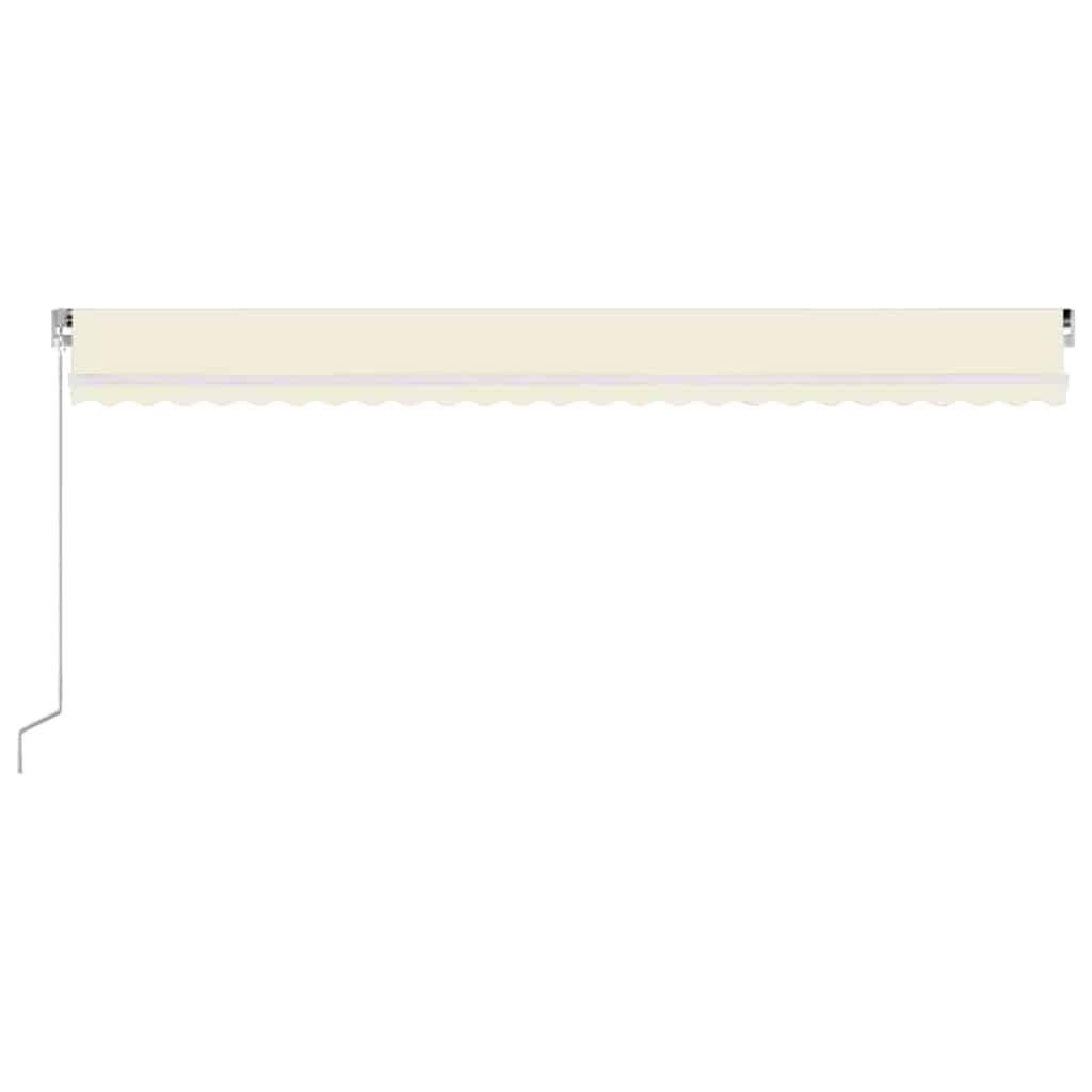 

vidaXL Luifel handmatig uittrekbaar met LED 600x300 cm crèmekleurig