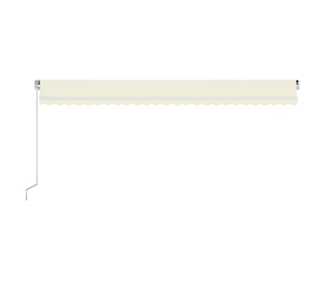 vidaXL Toldo retráctil manual con luz LED color crema 600x300 cm