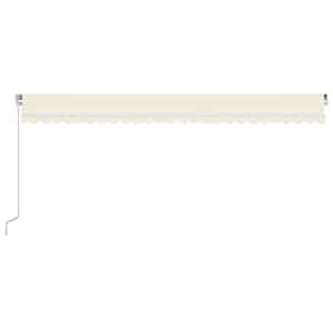 Ručně zatahovací markýza s LED světlem 600 x 300 cm krémová - obrázek 3