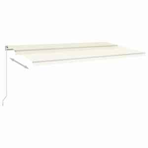 Ručně zatahovací markýza s LED světlem 600 x 300 cm krémová - obrázek 6