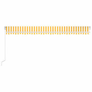 Ručně zatahovací markýza s LED světlem 600 x 300 cm žlutobílá - obrázek 3