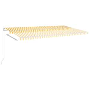 Ručně zatahovací markýza s LED světlem 600 x 300 cm žlutobílá - obrázek 6