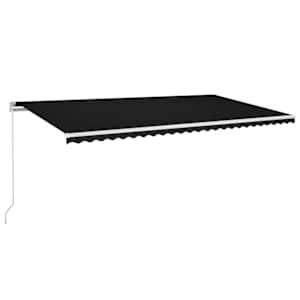 Ručně zatahovací markýza s LED světlem 600 x 300 cm antracitová - obrázek 2