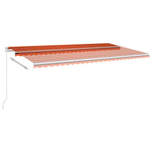 Ručně zatahovací markýza s LED světlem 600x300 cm oranžovohnědá - obrázek 6