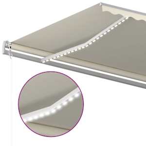 Automatická markýza LED a senzor větru 600 x 300 cm krémová - obrázek 4