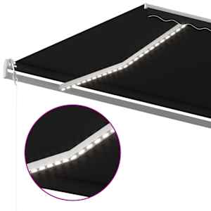 Automatická markýza LED a senzor větru 600 x 300 cm antracitová - obrázek 4