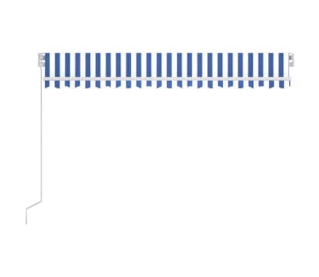 vidaXL Ručne zaťahovacia markíza s LED 400x350 cm modrá a biela